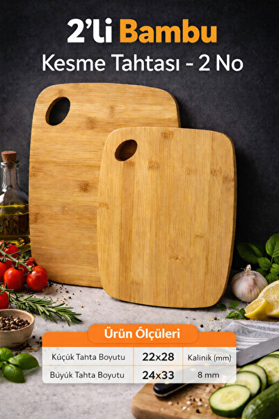 DrBambu 2-Piece Bamboo Cutting Board No. 2 – Natural, Durable, and Stylish De...