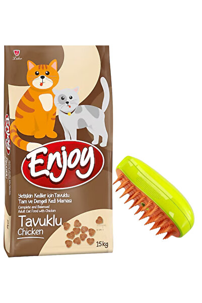 Enjoy Tavuklu Yetişkin Kedi Maması 15 Kg Buharlı Kedi Tarağı Hediyeli