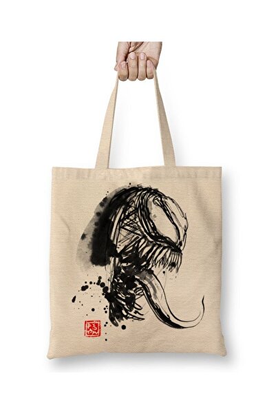 Toyaso Venom 02 Geantă din pânză albă Geantă de cumpărături cu mâner lung Gea...