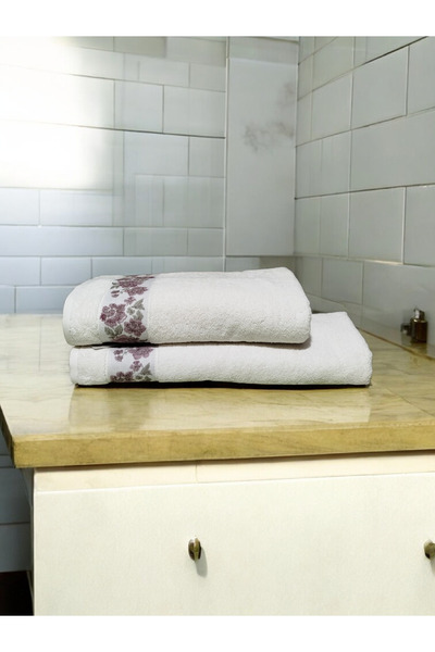 Nurpak Gülizar 100% Cotton Bath Towel Set 50X90 and 90X150 Towels