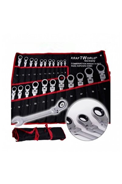 Kraft Royal Kraftworld 22-Piece Combination Wrench Set 6–32mm Chrome Vanadium...