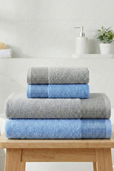 Mokita Home 100% Cotton 4-Piece Family Towel Set - Luxury Bath and Face Towel...
