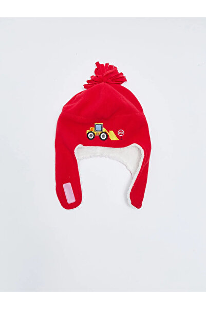 LC Waikiki Lcw Accessories Red Embroidered Fleece Boys' Snow Hat