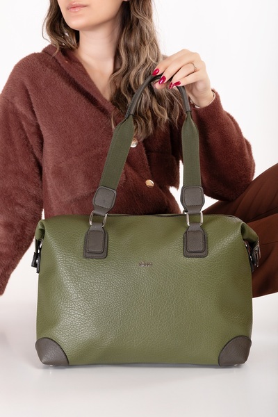 Gondol حقيبة يد وكتف نسائية يومية واسعة ومفيدة، موديل ald.1812 كاكي