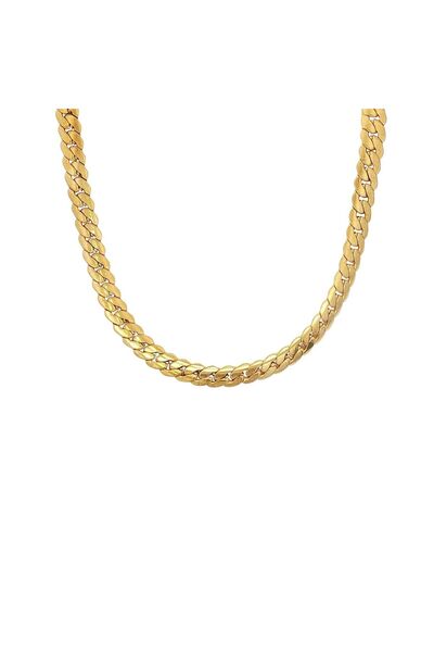 Bijuteria SORELLY Lanț cubanez placat cu aur de 14k, 7 mm