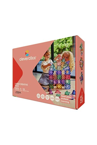 Cleverclixx Large Creative Pack Manyetik Bloklar, Pastel 125 Parça