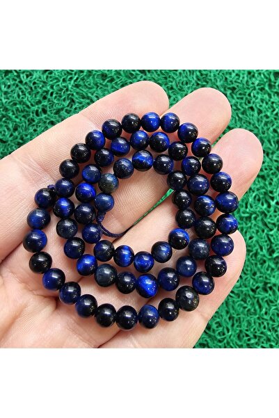 TAŞ UZMANI Globe Blue Tiger Eye Stone 6 mm