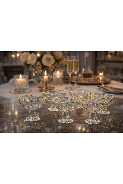 decovien 6-Piece Stylish Glass Turkish Delight Bowl, Elegant and Convenient D...