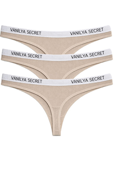 Vanilya Secret Kadın Beli Bant Lastikli Pamuklu Tanga 3'lü Paket