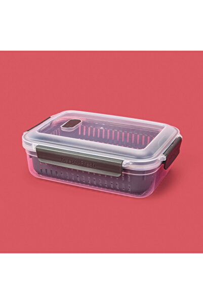 MATMEL حاوية تخزين مستطيلة الشكل من لايف كيبن فريش مع مصفاة - متنوعة - 2 لتر