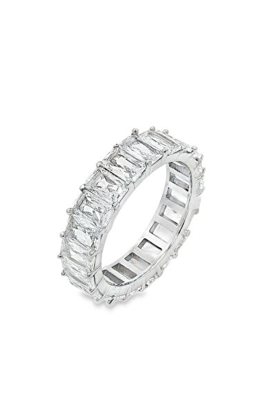 Bijuteria SORELLY 5 mm Silver Tennis Ring with White Baguette Stones 14