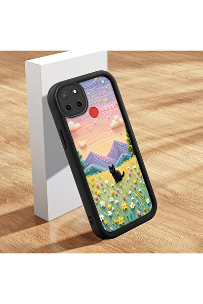 Hontinga حافظة متوافقة مع هاتف Realme C25S، حافظة هاتف رقيقة من السيليكون الن...