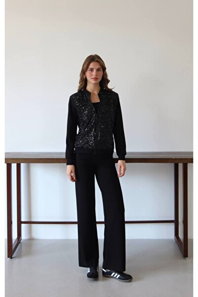 asur boutique Asur Boutique Women's Sequin Stretch Fabric Tracksuit Set