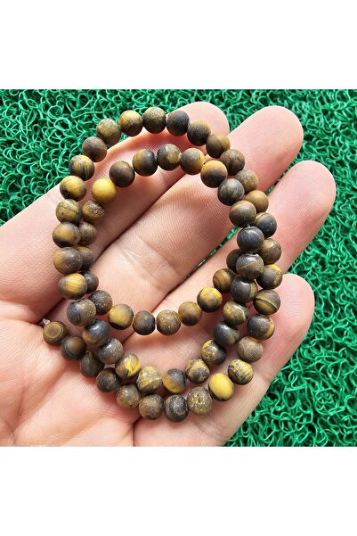 İNCİ DOĞAL TAŞ حجر عين النمر البني غير اللامع 6 مم