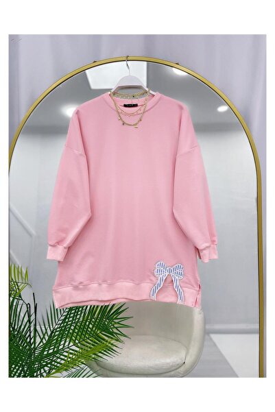 ÇALIŞKAN MODA Loose Combed Cotton Tunic with Bow [Loose Fit Sm(38/40) Lxl(42/...