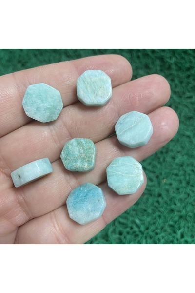 TAŞ UZMANI حجر الأمازونيت الخلوي 15 مم قطعة واحدة