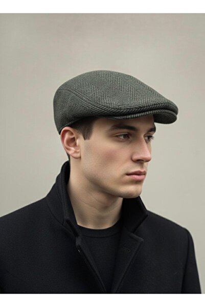 Makro Optik Erkek Kaşe Lastikli Bedensiz London Kasket Şapka