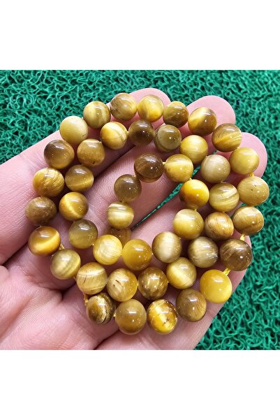 TAŞ UZMANI Globe Yellow Tiger Eye Stone 8 mm