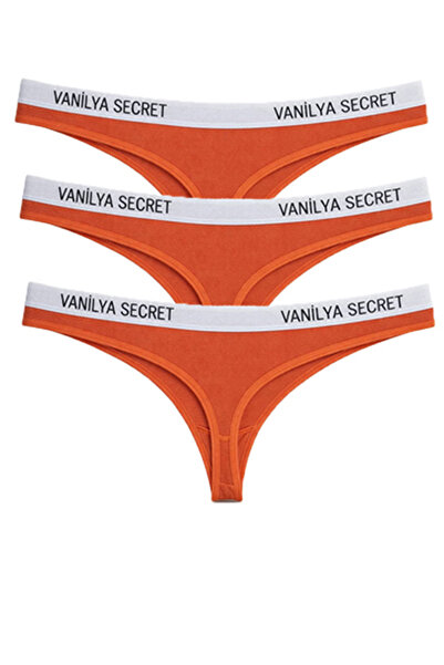 Vanilya Secret Kadın Beli Bant Lastikli Pamuklu Tanga 3'lü Paket