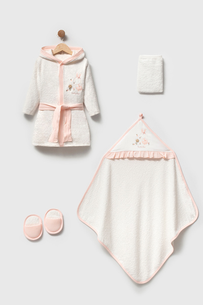 BEBELİNNA BABY 4 PARÇA BEBEK BORNOZ TAKIMI