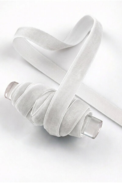 ZEYMERADE Açık Gri Kadife Kurdele 1cm 5mt, Gelin, Damat, Bohça, Nişan, Çeyiz,...