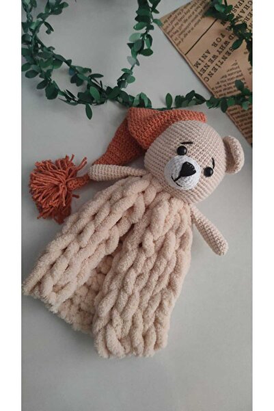 SR HOBİ Amigurumi Battaniyeli Sevimli Ayıcık Organik Uyku Arkadaşı