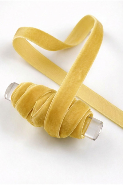 ZEYMERADE Soft Gold Kadife Kurdele 1cm 5mt, Gelin, Damat, Bohça, Nişan, Çeyiz...