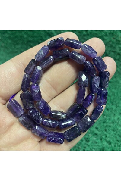 TAŞ UZMANI Rectangular Amethyst Stone 8 mm