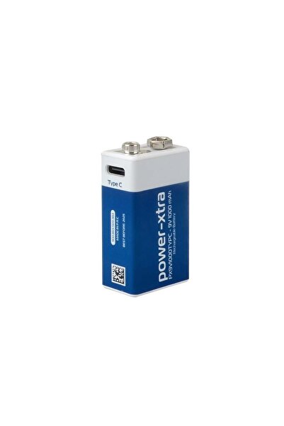 POWER-XTRA PX9V1000TYPC - 9V 1000 mAh Lithium Şarjlı Pil - Type C