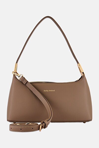 Kathy Ireland Women Brand Logo Shoulder Bag, Taupe