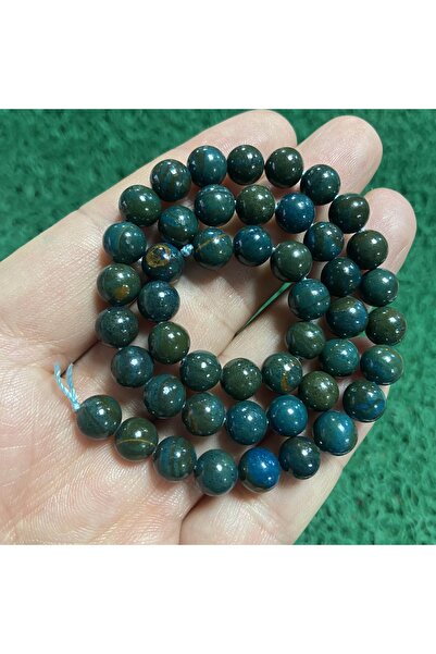 İNCİ DOĞAL TAŞ حجر الأباتيت الأخضر الكروي 8 ملم