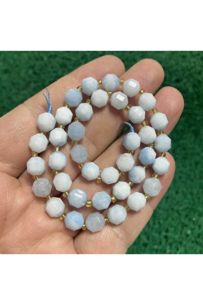 İNCİ DOĞAL TAŞ حجر الأكوامارين الهرمي 7 ملم