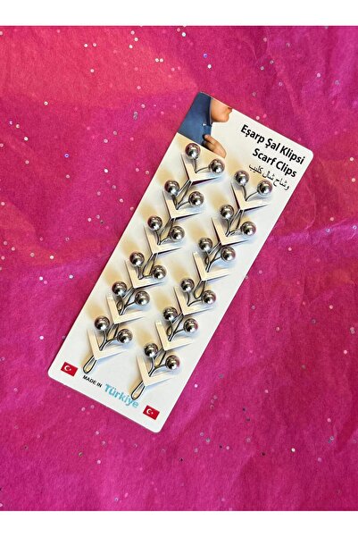 iğne izi 12 adet Şal Eşarp Klipsi-Boncuklu Şal Klipsi – Kaymaz Tutucu