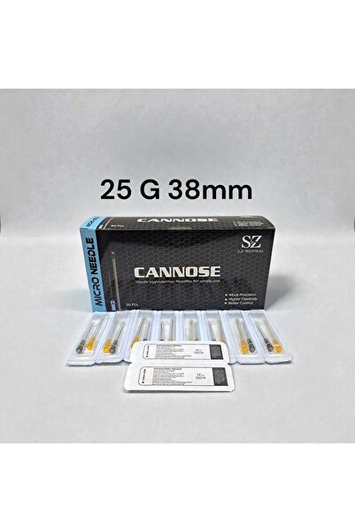 Cannose Dolgu Kanülü 25 G 38mm 50 Adet, Polikarbon Başlık, Yarı Flexible, ÜTS...