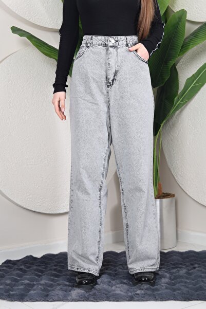 circle YÜKSEK BEL GENİŞ KALIP BÜYÜK BEDEN KADIN PANTOLON