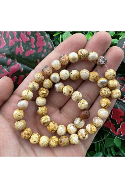 TAŞ UZMANI حجر العقيق البيج الداكن 8 ملم