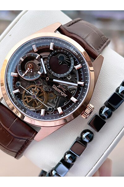 Slazenger Automatic Men's Leather Cord Bracelet Watch with Gift 2 Years Warra...