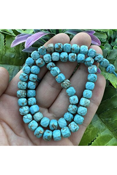 TAŞ UZMANI حجر الفيروز الأفريقي الداكن ذو الأوجه المكعبة 7 ملم