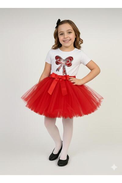 Kuraff Giyim 23 NİSAN 29 EKİM KIZ ÇOCUK ETEK-TİŞÖRT GÖSTERİ KOSTÜMÜ