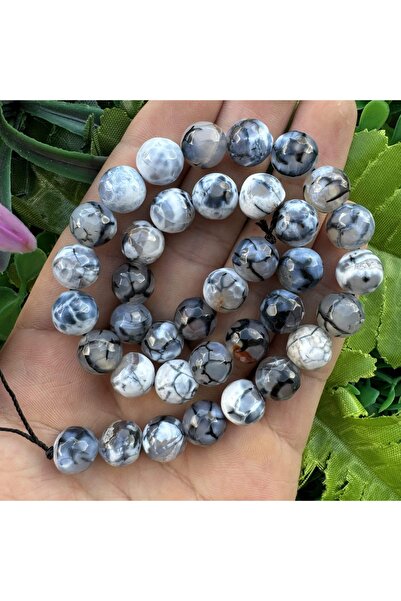TAŞ UZMANI Faceted Sphere Transparent Gray Agate Stone 10 mm