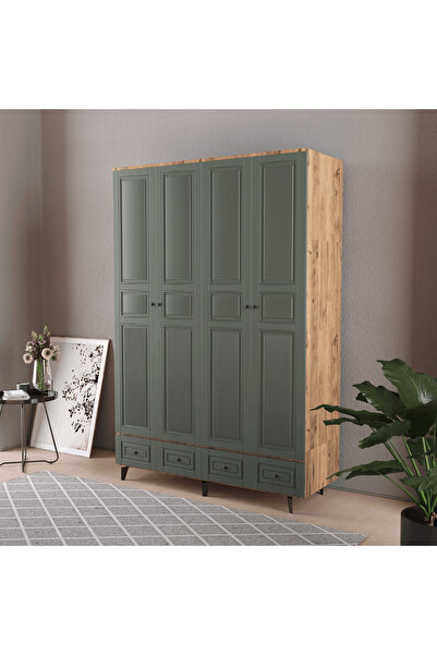 Teen & Bright NİL 4 KAPAKLI ÇEKMECELİ GARDIROP - MDF KAPAK