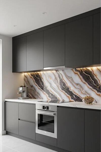 Renkli Duvarlar Alternatif Kaplama UV PVC Mermer Panel Pure Gold 1 Adet 60x12...