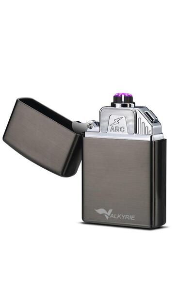valkyrie USB Şarjlı Elektronik Çakmak | 4 Elektrotlu X Tip Mor Arc | Rüzgar G...