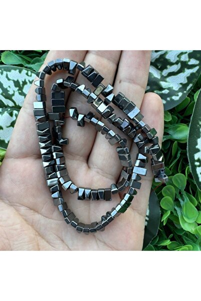 TAŞ UZMANI تيلا ثقب مزدوج حجر الهيماتيت المدخن 6x3 مللي متر