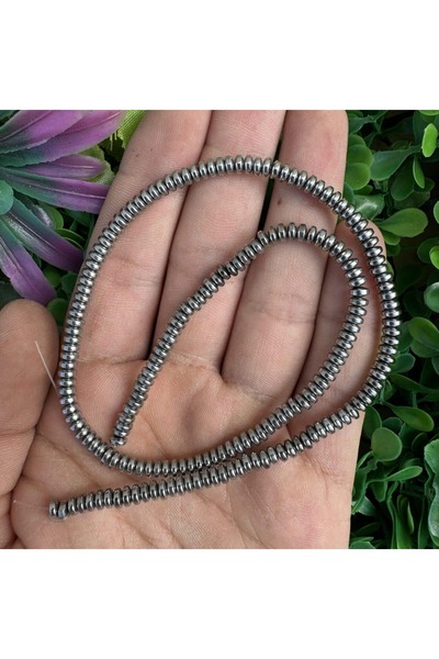 TAŞ UZMANI Washer Silver Hematite Stone 4X2 mm