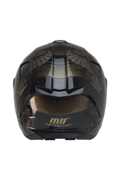 kuzey motor KUZEYMOTOR MTS X340 COLDY GOLD FULLFACE KASKP.SİYAH-GOLD (GOLD CAMLI)