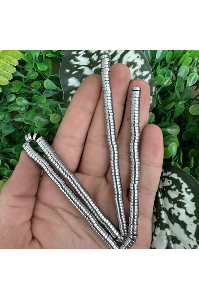 TAŞ UZMANI قرص حجر الهيماتيت الفضي 6×2 مم