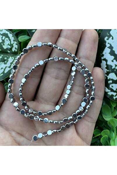 İNCİ DOĞAL TAŞ حجر الهيماتيت الفضي من الفولاذ الحمراء 4 مم