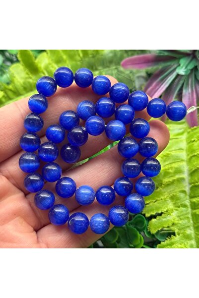 TAŞ UZMANI أزرق بلون الكوبالت حجر عين القط الكروي 10 ملم