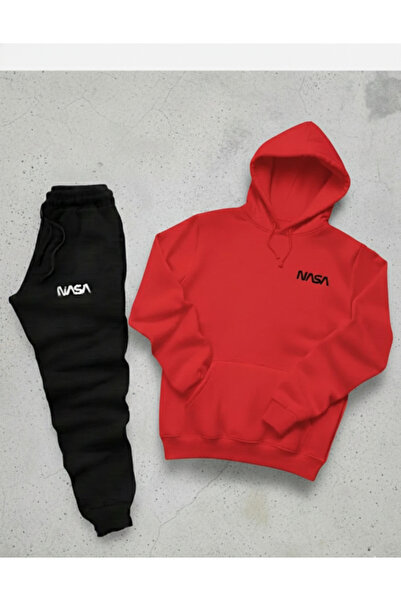 Syndra Hooded Sweat (Nasa) Black Tracksuit Set